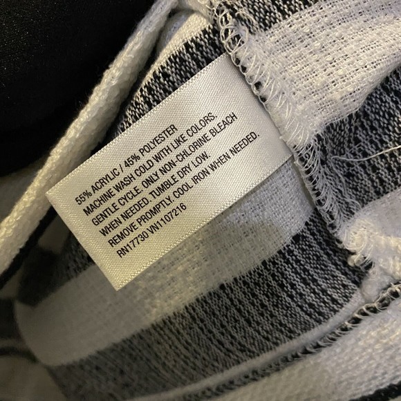 Merona Short Sleeve Top Womens Small Black White Striped Boxy Career Work Wear - Picture 5 of 7